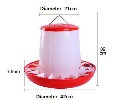 Poultry Pan Bucket 3kg 6kg Plastic Chicken Feeder For Water Drinker