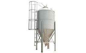 4T - 33T Chicken Feed Bin Steel Grain Feed Storage Silo For Poultry Farm