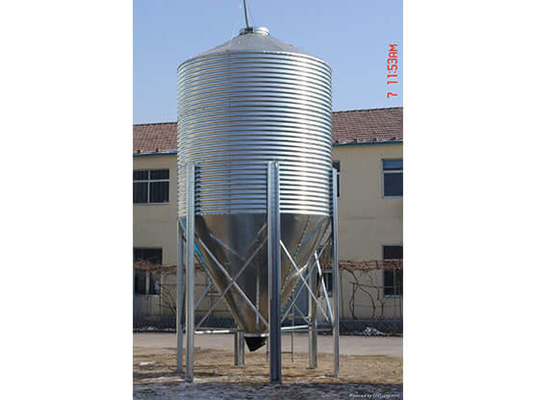 4T - 33T Chicken Feed Bin Steel Grain Feed Storage Silo For Poultry Farm