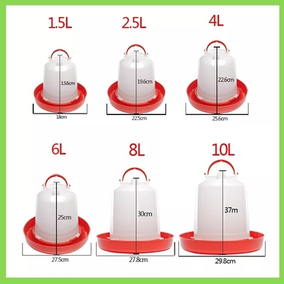Red PP Chicken Nipple Drinkers For Poultry , Chicken Cup Drinkers
